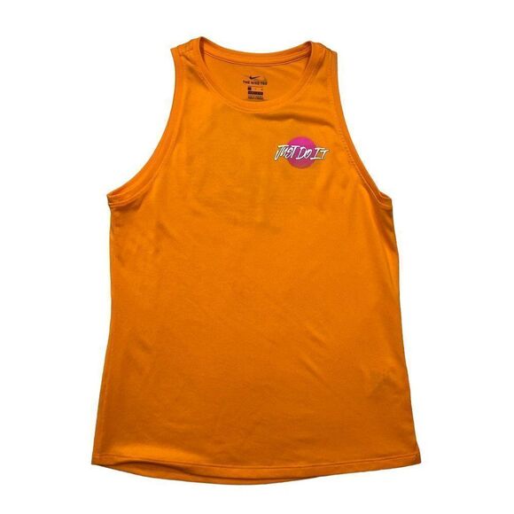 Nike Tank Top Mens Size Small Orange Dri-Fit Retro Just Do It Summer Beach Shirt - Picture 1 of 7